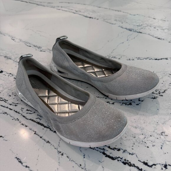 Michael Kors	Upton Slip on Ballet Metallic Silver Size 10 - Picture 2 of 5